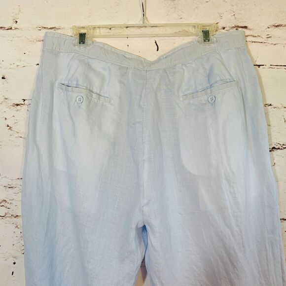 Successo Uomo by Phita 100% Linen Pants Mens 38x32 Sky Blue Lightweight Trousers - Picture 4 of 8